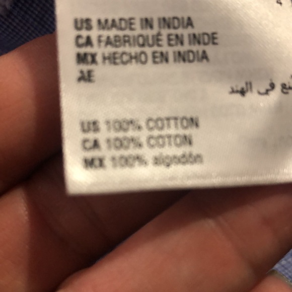 NEW Charter Club Cotton Button Down Top, Size 4, Blue with Blue and White - Picture 5 of 7